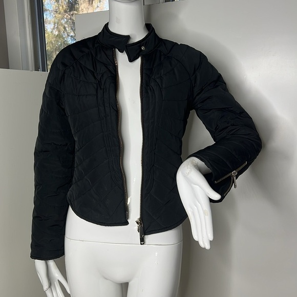 Emporio Armani Sz 40 US 6 Fitted Double Zipper Puffer Jacket - Picture 3 of 10